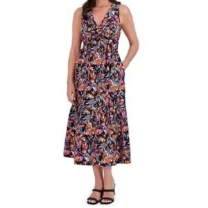 French Connection Eden Floral Sleeveless Maxi Dress Multicolor large women new